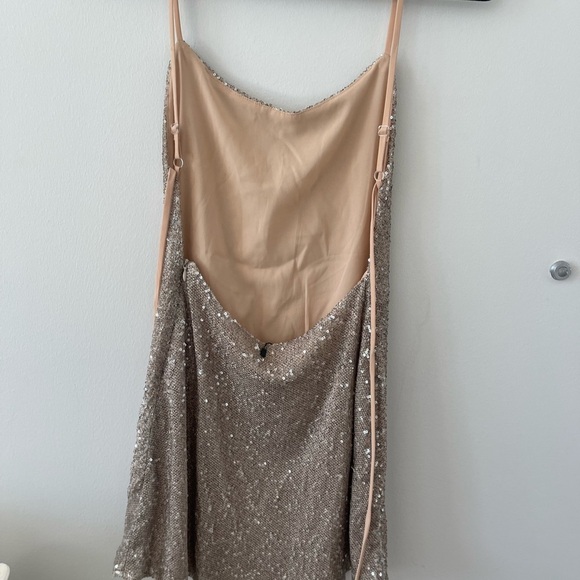 Nasty Gal Tan Sequin Mini Dress - Picture 4 of 6
